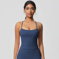 Shockproof push-up strappy back yoga bra - quick-dry, breathable, compression top - running & fitness sports tank top for women