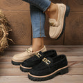 Export spring & fallnew arrival metal chain loafers plus sizecasual frosted british style women's shoes thick heel thick soleflats