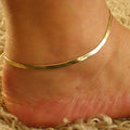 hot-selling popular flat snake anklet european and american fashion simple 3mm flat snake creative trend direct supply fashion versatile
