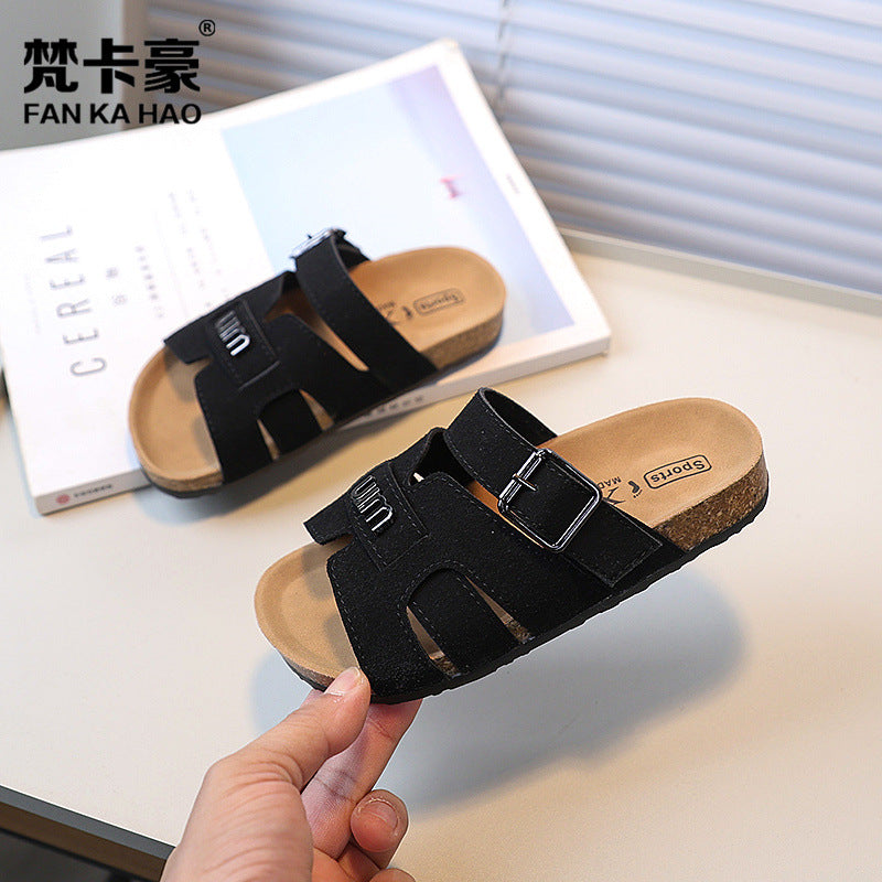 Birkenstock boys' cork sandals - new summer collection: open-toe kids' shoes, indoor/outdoor sandals, big & tall children's flip-flops