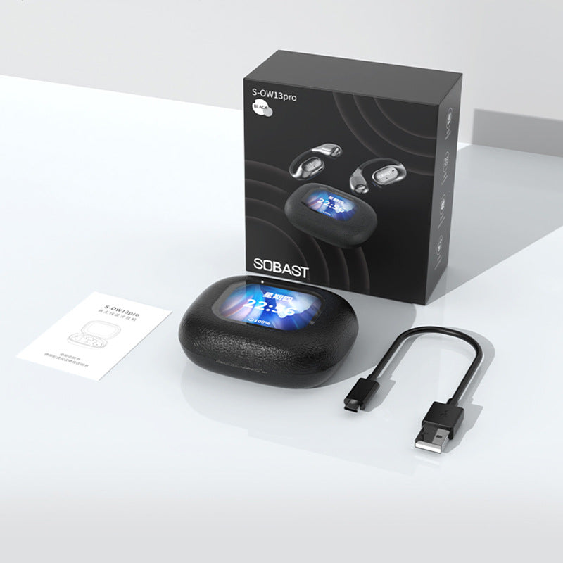 Sobes sow13pro touch screen ai translation earphones ows ear-hook open noise reduction wireless bluetooth headset