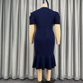 European and american 3d appliqué slimming dress - waist-cinching, figure-flattering v-neck bodycon mermaid tail gown dresses