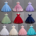 export girls' elegant evening gown long fluffy skirt children's runway piano performance tutu dress