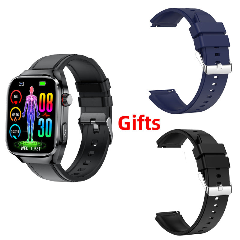 Ultra-long battery life non-invasive blood glucose smartwatch with precision monitoring of internal organ health, uric acid, blood pressure, and lipid levels, featuring bluetooth calling