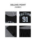 girls' activewear set: black letter print drawstring short-sleeve top and shorts - kids' summer two-piece outfit