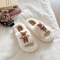 Thick sole fur slippers women's outwearfall and winternew arrivalk-style slippers women's cartoon bear women's slippers couple shoes