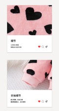 Girls' fall/winter round neck sweatshirt two-piece set: pink fleece pants with heart print hoodie - perfect for loungewear