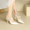 plus size 35 to 42 pedal back high heels stiletto french fashion shallow mouth pointed toe toe sandals patent leather