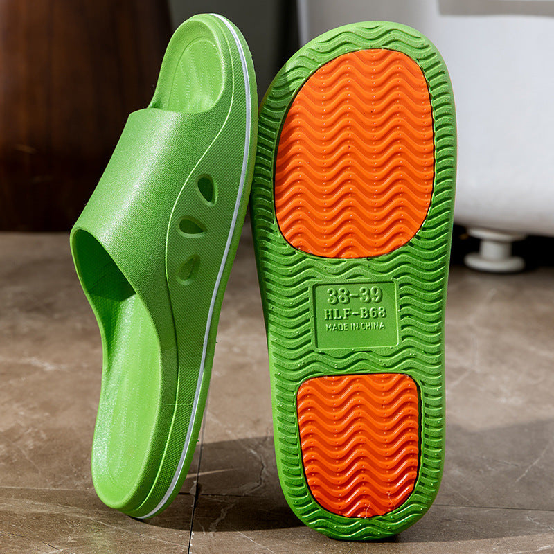 2023 new men's slippers - outdoor wear, summer, home use, non-slip, thick sole, indoor house slippers, women's one-strap sandals
