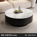 [80cm black cabinet + white crystal stone] coffee table - double drawers