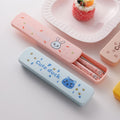 Cute stainless steel cutlery set with stylish ceramic handles - portable student dinnerware, kids' chopsticks and spoon set