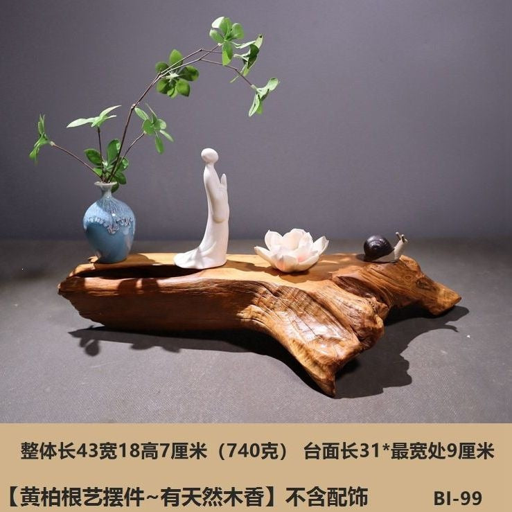 Weathered dead wood ornaments 2 thuja root carving bonsai bottom base tea ceremony tea room tea table dry tea table