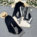 Fashionable casualsuit women's easiest for match bottom mid-collar knitting shirt women's sweater shawl scarf outwearloose pants