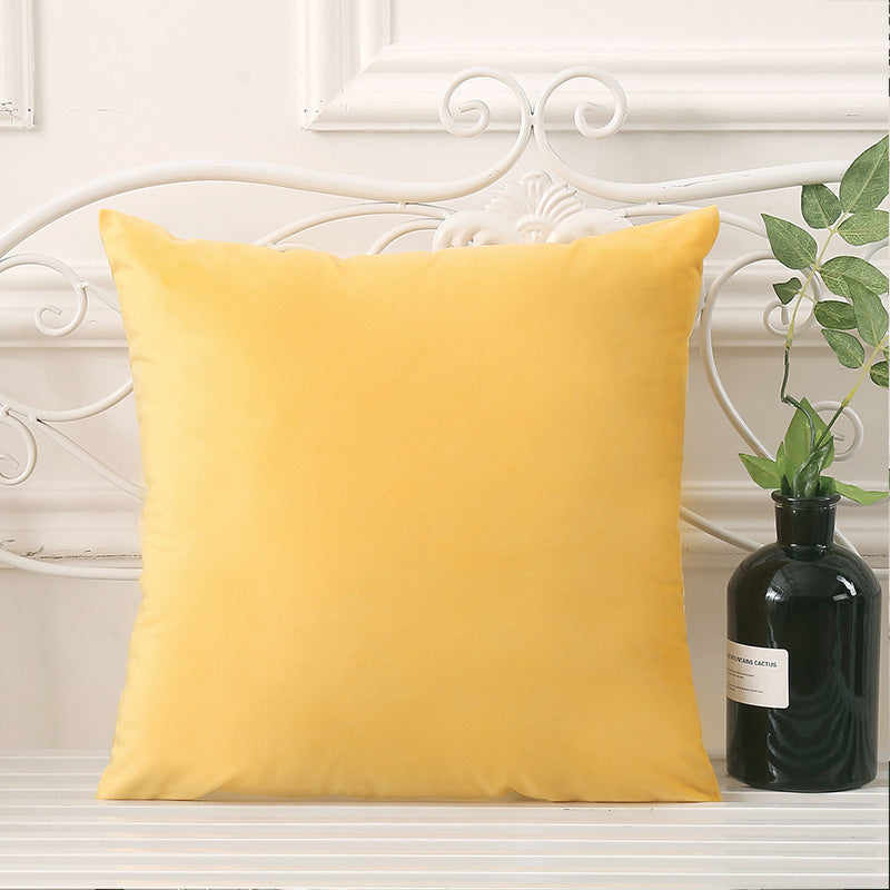 Simple pure color pillowcase velvet pillow bedside waist pillow living room sofa cushion dutch velvet drop shipping free shipping