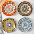 Bohemian art style new ceramic plate - creative, high-value european floral design dinner plate for home use and table setting