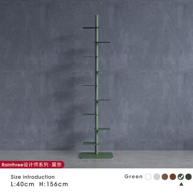 Designer bookshelf rotating invisible spiral display stand living room wrought iron home corner shelf indoor narrow bookcase