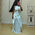 European and american cross-border women's fashion:  summer new arrivals - sexy and elegant semi-high neck lace patchwork 3d floral dress
