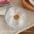 French girl lace double-layer scrunchie hair tie - extra large headband, high-end elastic hair rope