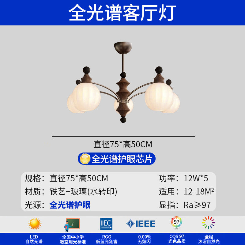 French medieval style living room chandelier main light retro 2025 new new Chinese cloud lighting high-end lighting