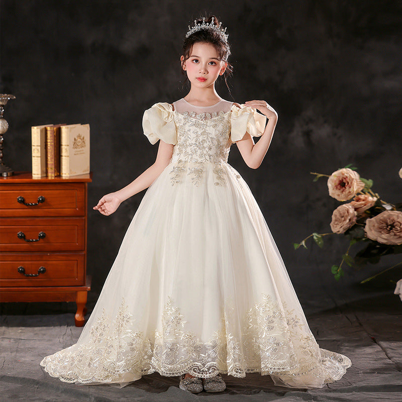 Exportgirl dress trailingaccessible luxuryniche style flower girl wedding dress evening dress catwalk catwalk performance clothes in stock batch