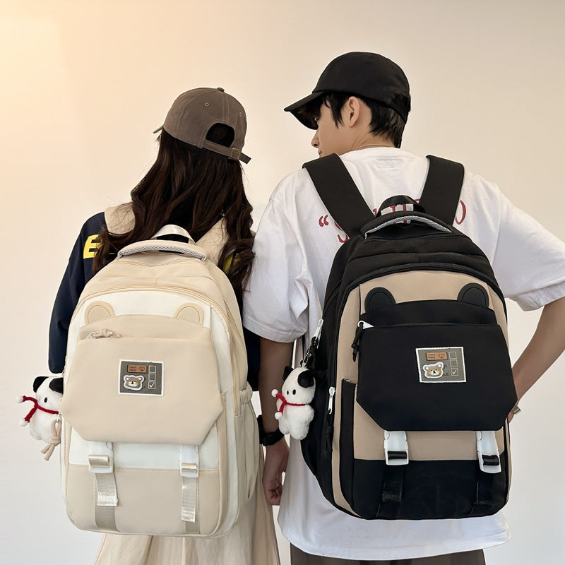 New schoolbag female college student high school student girl backpack simple burden reduction large capacity boys backpack