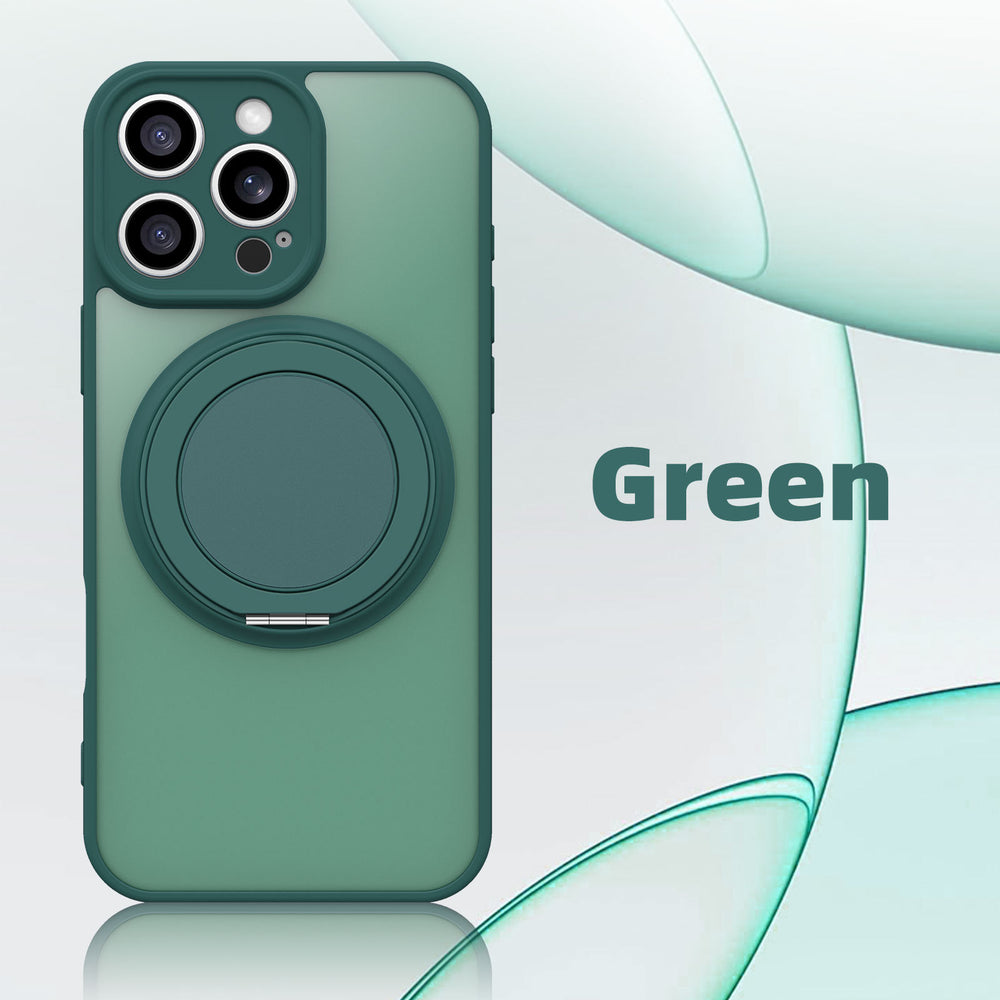 Iphone 17 phone case - new skin-feel matte finish with 360° magnetic stand, universal fit for apple 16 pro max