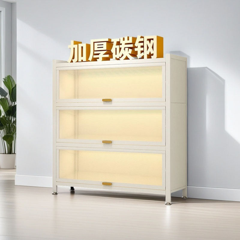 Household multi-functional cabinet with doors, bookshelf, dustproof storage cabinet, freestanding multi-layer storage unit, kitchen organizer shelf