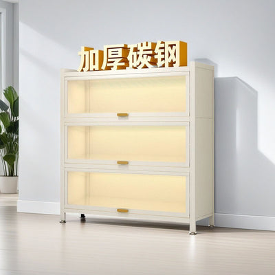 Household multi-functional cabinet with doors, bookshelf, dustproof storage cabinet, freestanding multi-layer storage unit, kitchen organizer shelf