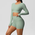 fashionpure color double-sided nylon brushed with chest pad yoga suit sports running fitness two-piece set for women