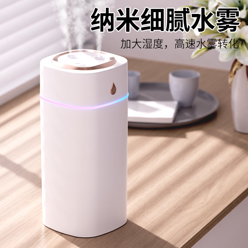 New arrival water drop humidifier three nozzle large fog volume mini small bedroom aromatherapy usb atmosphere light humidifier