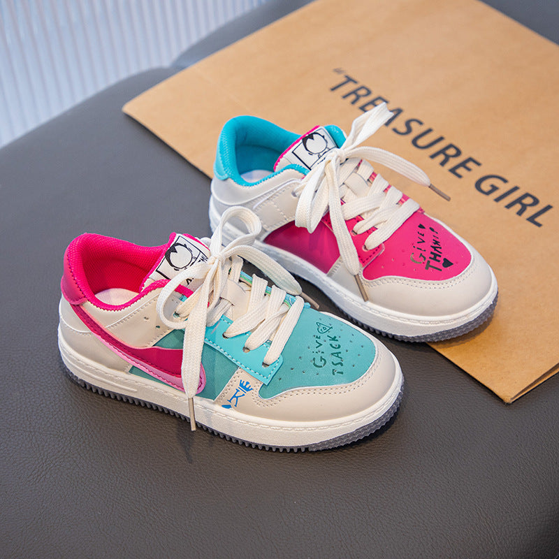 Big stupid bear girls mandarin duck board shoes 2025 autumn new children's trendy brand sports shoes boys Korean board casual shoes