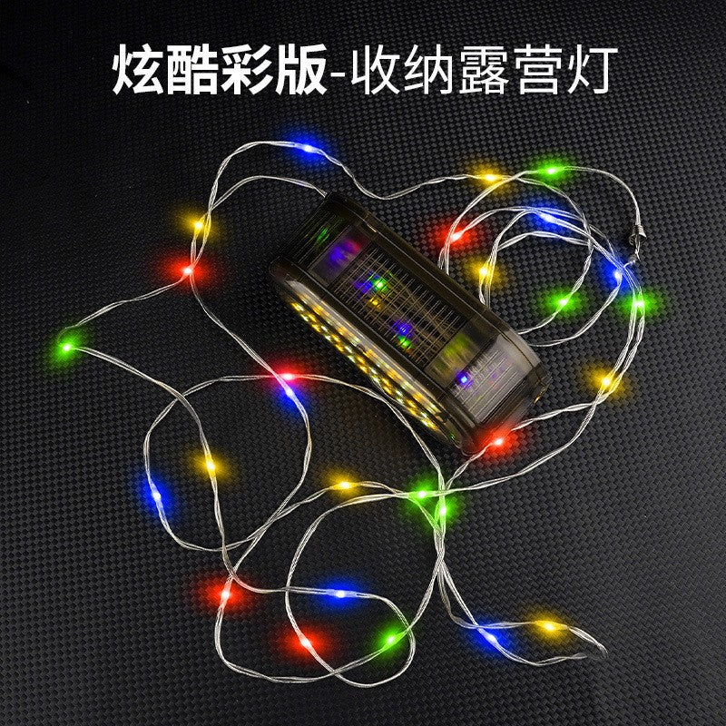 Outdoor camping star lights string LED colorful lighting tent lights camping atmosphere camp portable storage string lights