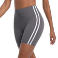 new striped high-waisted peach lift 3/4 leggings - color block breathable sports running yoga shorts for women