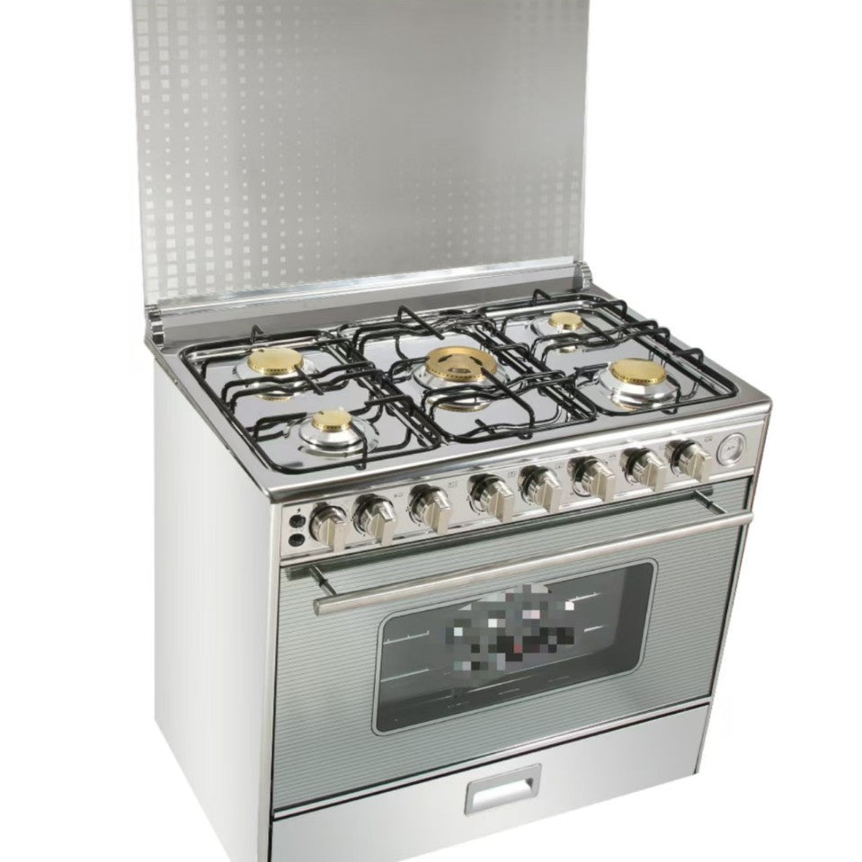 900 wide five 5 air outlet five burner stove conjoined oven liquefied for homeall-in-one stove gas upright oven