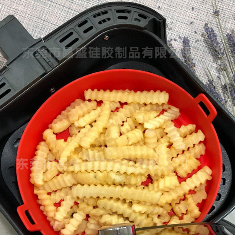 Cross-border foldable air fryer special pad silicone baking tray tray multi-functional silicone barbecue pad high temperature resistance