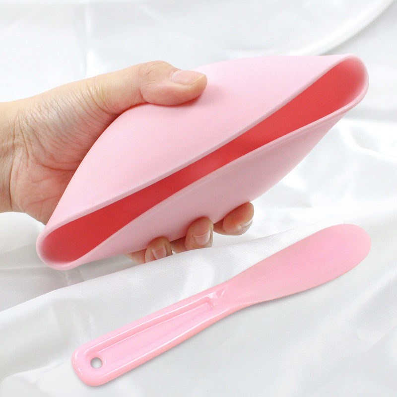 Beauty tools tpr imitation silicone mask bowl plastic soft bowl mask stick mixing bowl supplies beauty set medium size