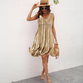 2025 new cross-border women's summer short-sleeve mini dress v-neck spring/summer dress - amazon hot seller