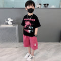 Boys' summer outfit set  new style children's clothing baby fashionable kids trendy middle and small children summer two-piece set