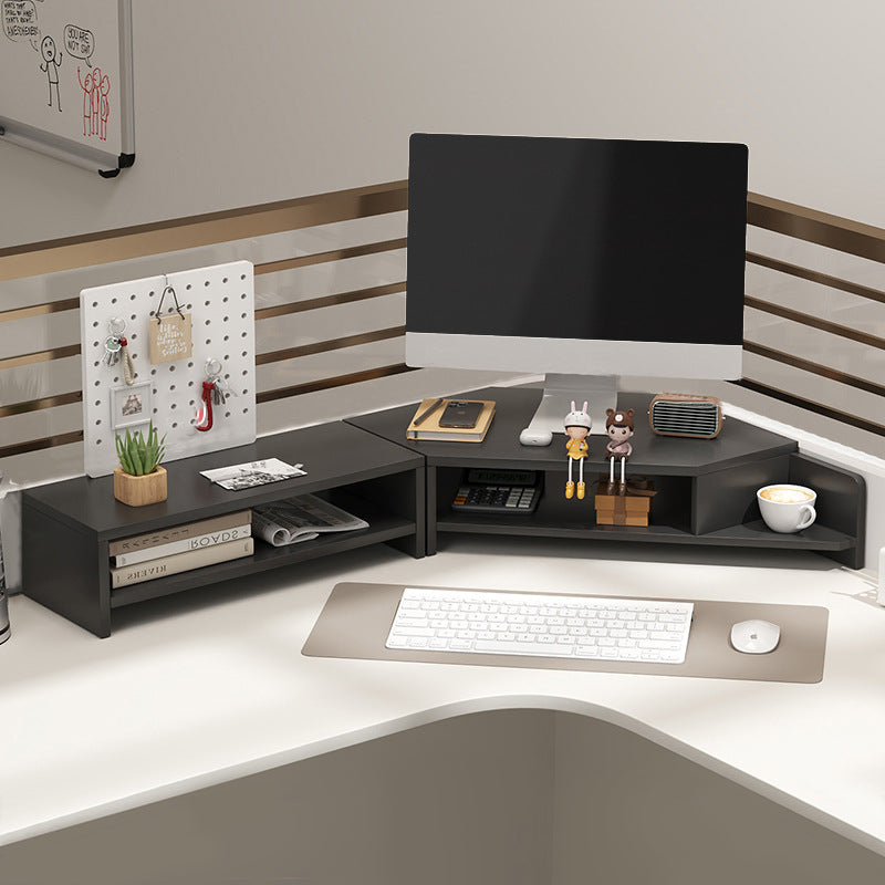 Computer elevated stand monitor bracket desktop bracket office desktop storage shelf workstation corner hole board