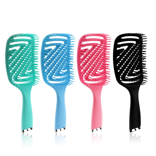 Foreign Trade New V-Shaped Hollow Comb Hair Styling Comb Massage Shun Hair Comb Arc Bend Comb Manufacturer