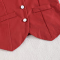 exclusive: girls' preppy summer outfit - red sleeveless vest + pleated skirt, fashionable casual style