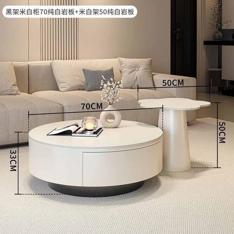 Round slate coffee table combination living room for home italian normcore tea table large and small apartmentaccessible luxuryclassy sense tea table