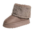 new arrivalthick sole round toe flip-top fur short snow boots cross-border platform bottomheattechfleece-linedthickened cotton boots
