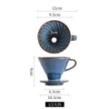 Ceramic hand-brewed coffee filter cup v60 conical fan-shaped drip filter cup filter sharing pot suit extraction