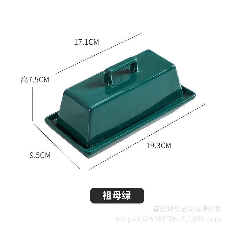 Minimalist ceramic butter dish with lid - amazon butter dish, rectangular butter tray, cheese & butter box