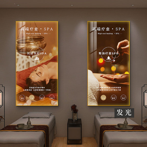 Health center wall decoration painting herbal essential oil healing promotional poster hanging painting SPA club massage massage massage mural