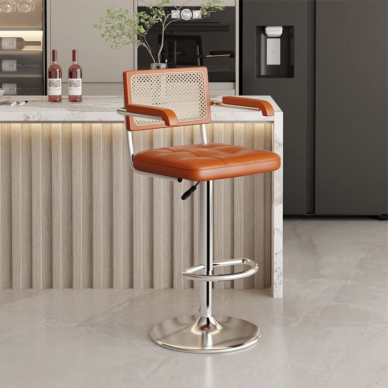 Medieval style bar chair high stool for homeadjustable rattan back chair bar front desk cashier rotate bar stool