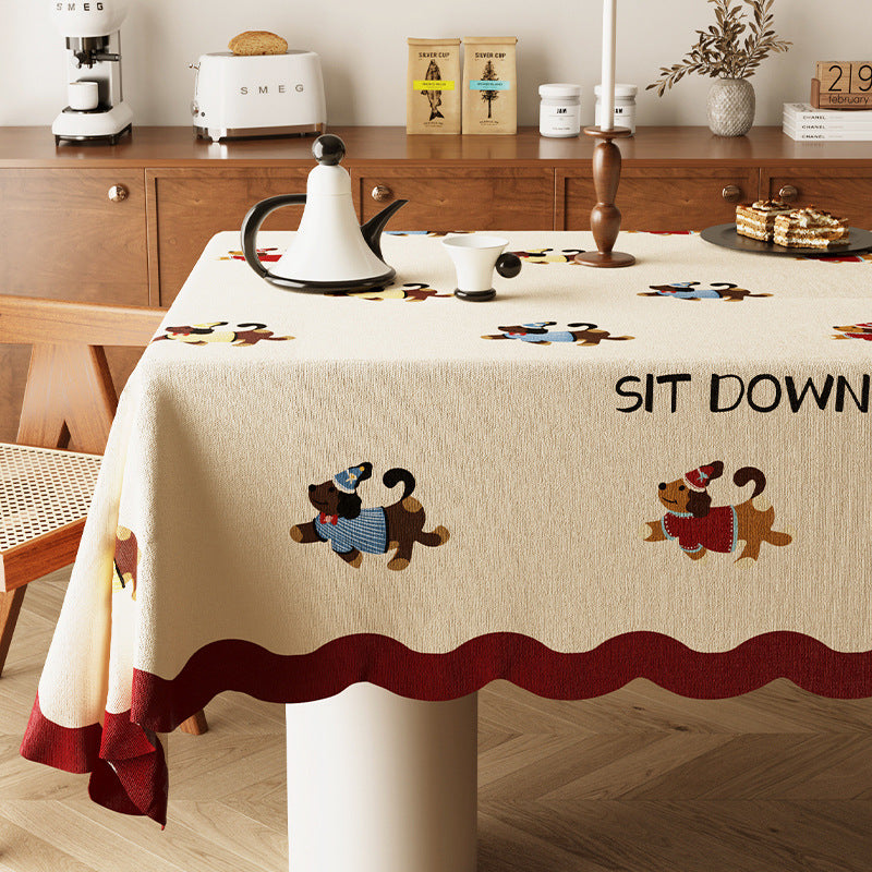New dopamine tablecloth - creamy style fabric, high-end light luxury living room coffee table home desktop protector