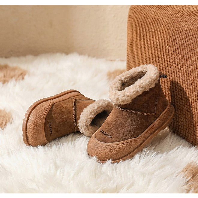 Kids' & baby's snow boots: new  winter collection - girls' thickened fleece-lined cotton boots, boys' warm first walker cotton shoes