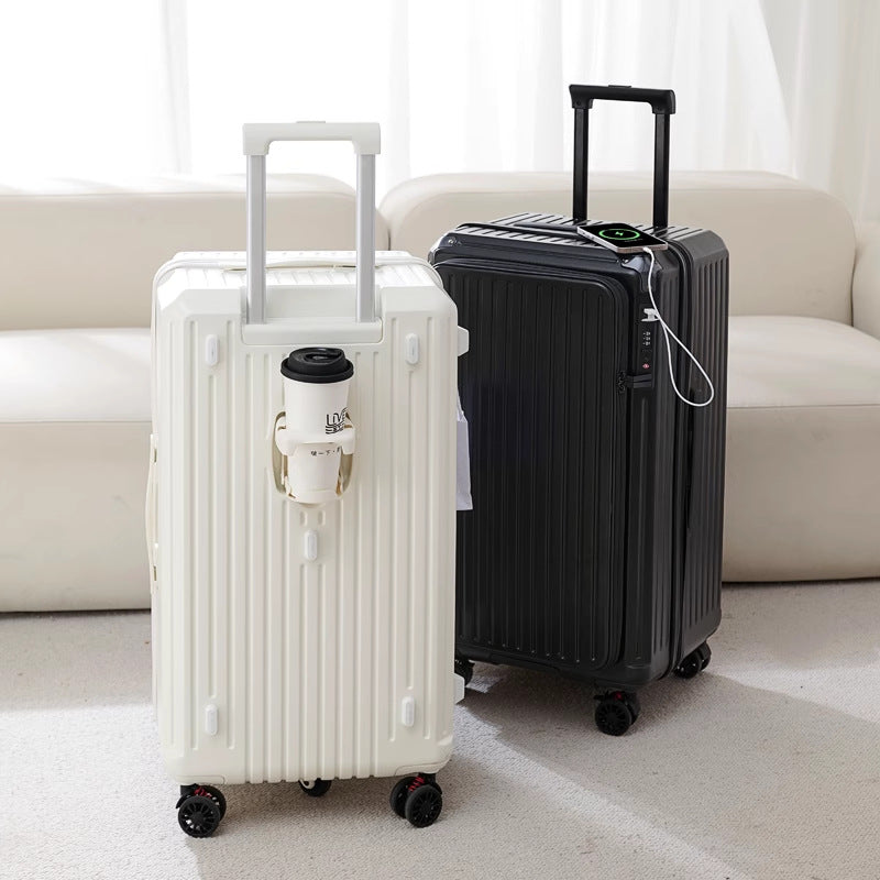 New side-open large-capacity suitcase, female password trolley case, male 20-inch 5-wheel suitcase, 32 expandable suitcase.